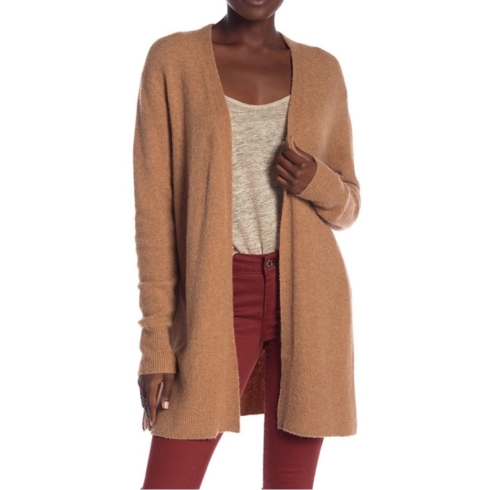 Madewell Cozy Walker Long Cardigan -Heather Timber, camel, women’s size xxs